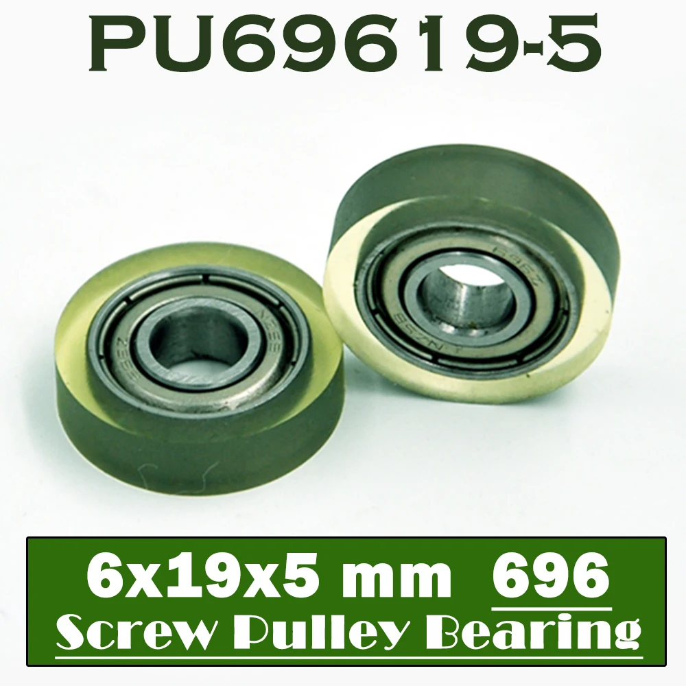 PU 696 Polyurethane Covered Bearing 6*19*5 mm ( 4 PCS ) Shaft 3mm PU69619-5 Urethane Cover PU696 Bearings