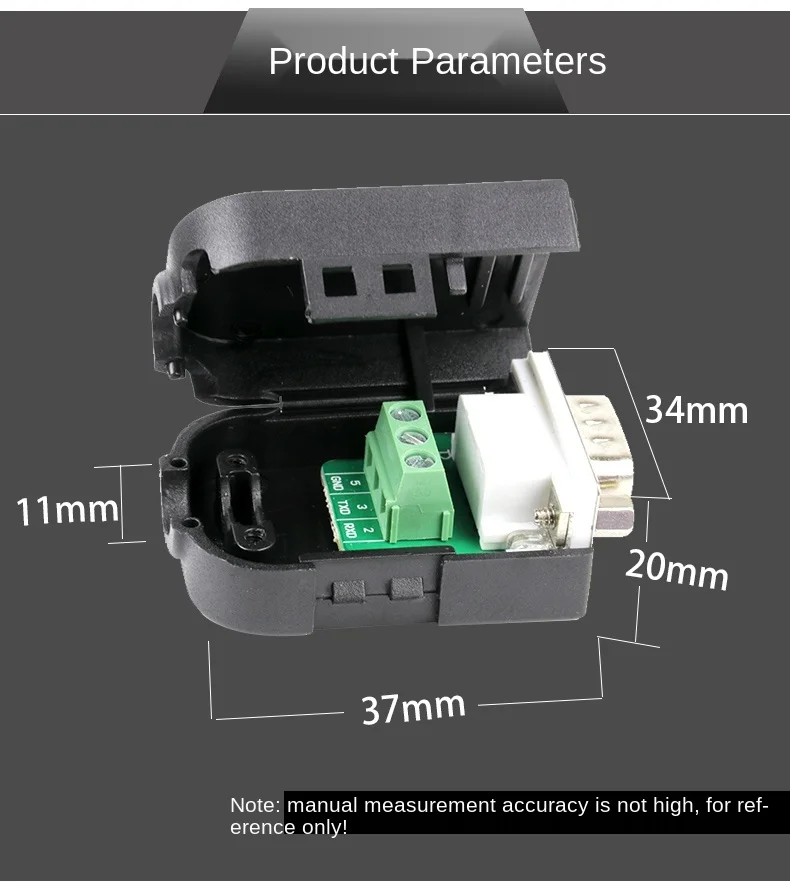 DB9 لحام خالية 235 ربط المكونات الذكور الإناث المقبس مشبك قذيفة عدة RS232 9 دبوس المنفذ التسلسلي RS232 واجهة D-Sub9 محول