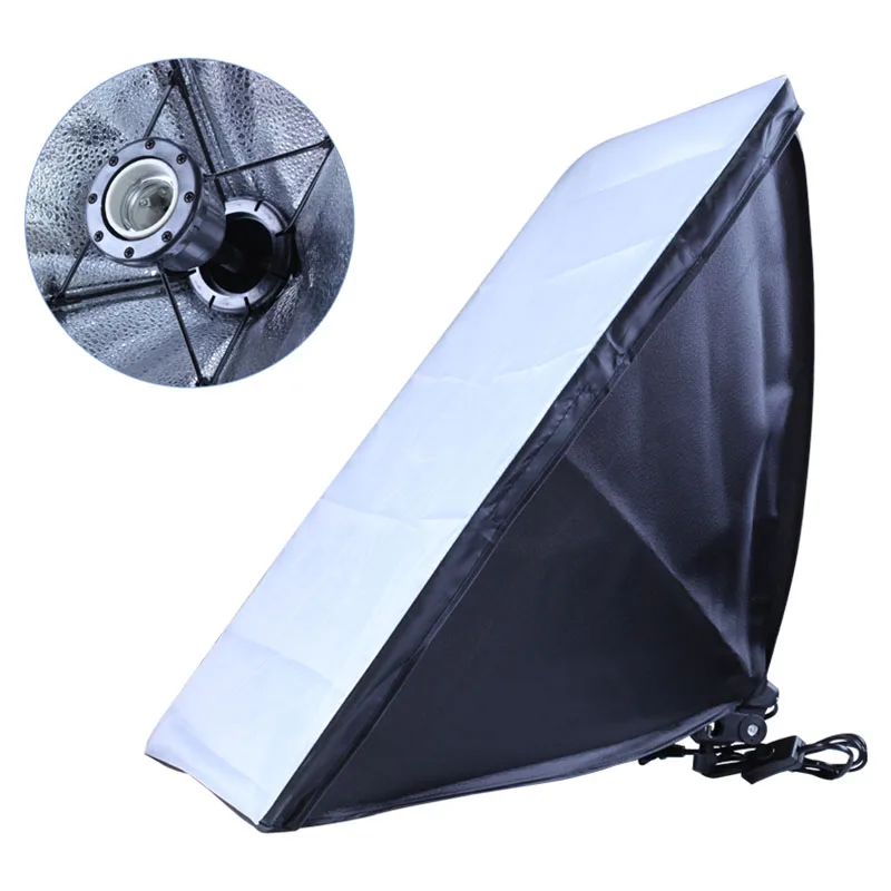 

50x70CM Photography Softbox kit Diffuser Light E27 Lamp Holder Professional Continuous Light System Equipment For Photo Studio