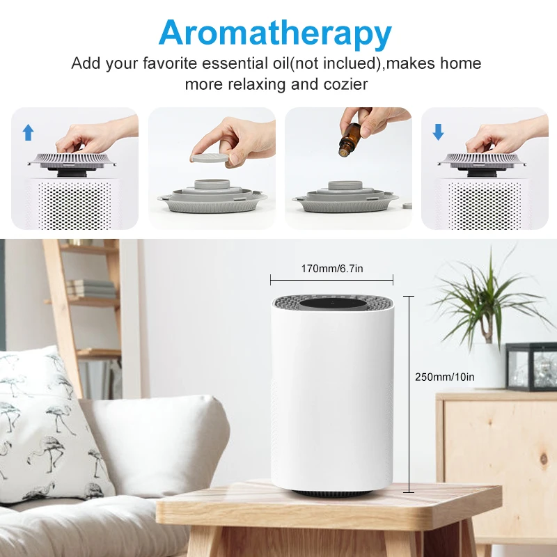 Aromabox 22901 Air Purifier with HEPA Filter Household Air Freshener Cleaner with Fragrance Sponge for Smoke Pet Odor Dust
