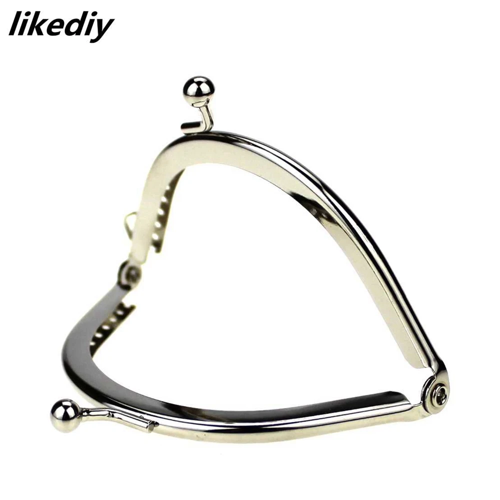 1 Piece Glossy Silver Basic Arch Metal Purse Frame Kiss Clasp Lock DIY Bag Accessories 8.5/10.5/12.5/15.5/18.5 CM