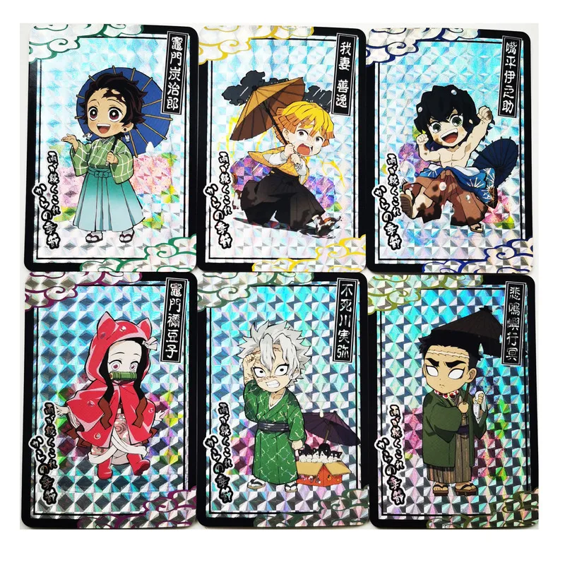 

15pcs/set Kimetsu No Yaiba Demon Slayer Kamado Tanjirou Kamado Nezuko Q Version Hobby Collectibles Game Anime Collection Cards