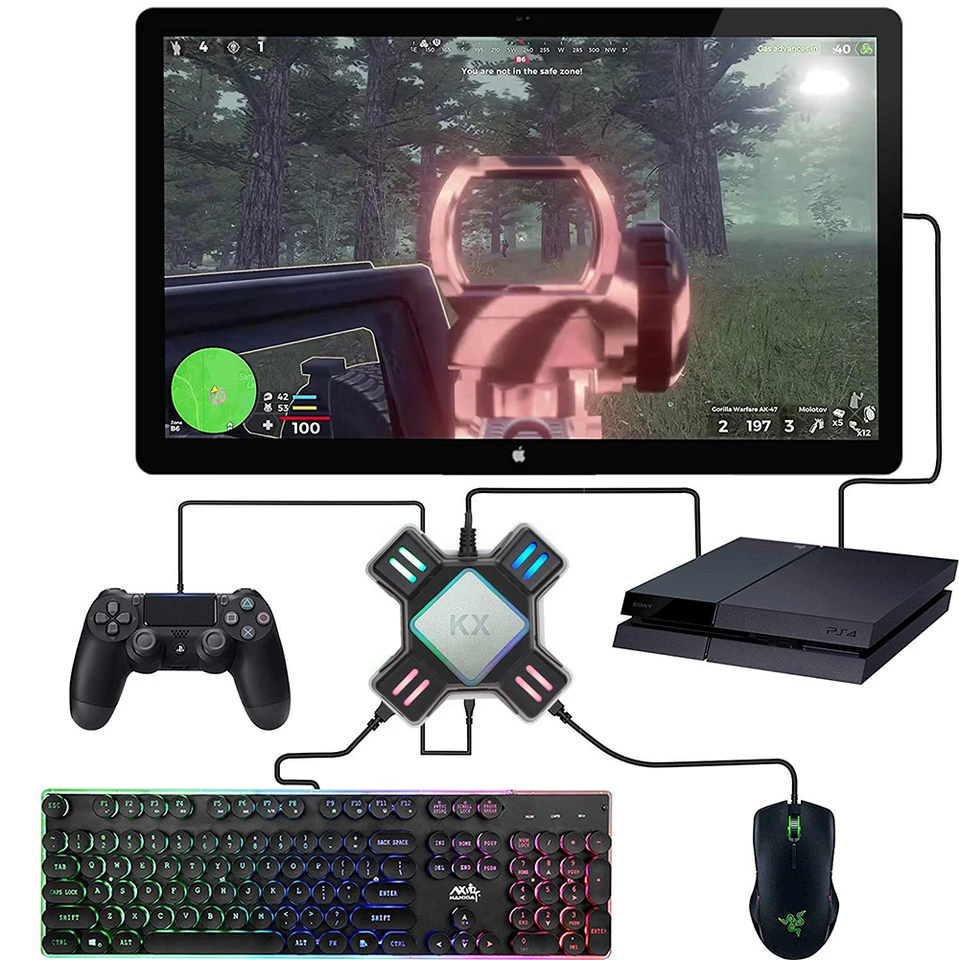 KX アダプタ PS4 コントローラ ps5 ゲーミングキーボードマウス