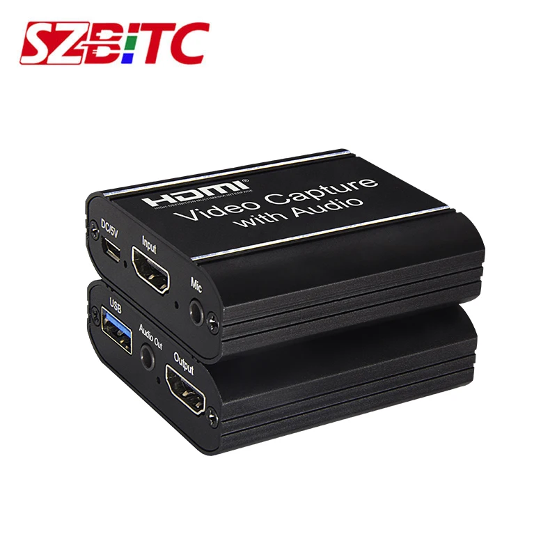 SZBITC Captura HDMI Captura De Vídeo 4k HDMI para USB2.0 Grabber Video Record Box para PS4 Jogo DVD Filmadora HD Camera Recording