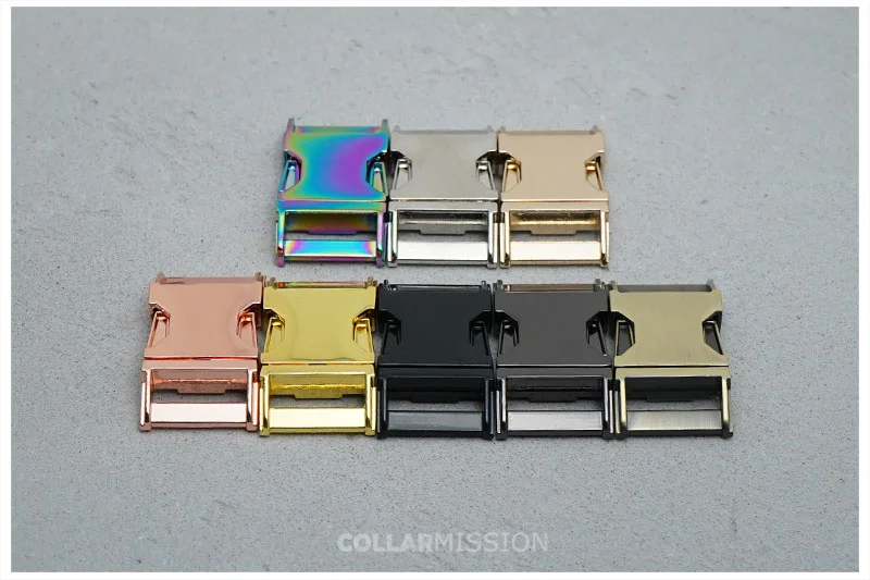 1pc Metal Colorful Side Release Curved Buckles Durable Plated Buckle 10mm, 15mm, 20mm, 25mm Dog Collar Paracord DIY Accessories