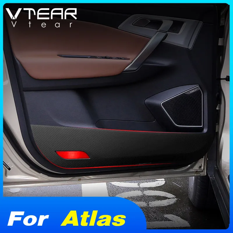 Vtear for Geely Atlas Emgrand NL-3 Proton X70 car anti kick sticker carbon fiber mat door anti scratch styling accessories auto