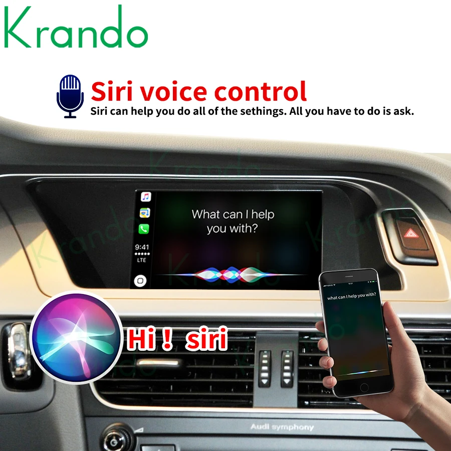 Krando WIFI Wireless CarPlay Activation Module For Audi A4 A4L A5 S4 B8 B9 2009 - 2020 MMI 3G 2G Decoder Box AirPlay Maps