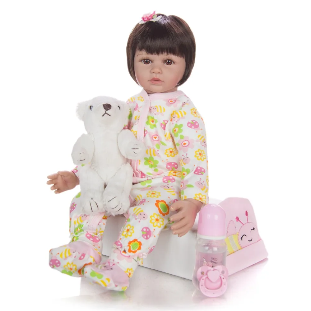 Bebes moda renascer boneca do bebê 60 cm silicone macio recheado boneca bebê renascer boneca menina lifelike bebe casa jogar brinquedo presente do miúdo