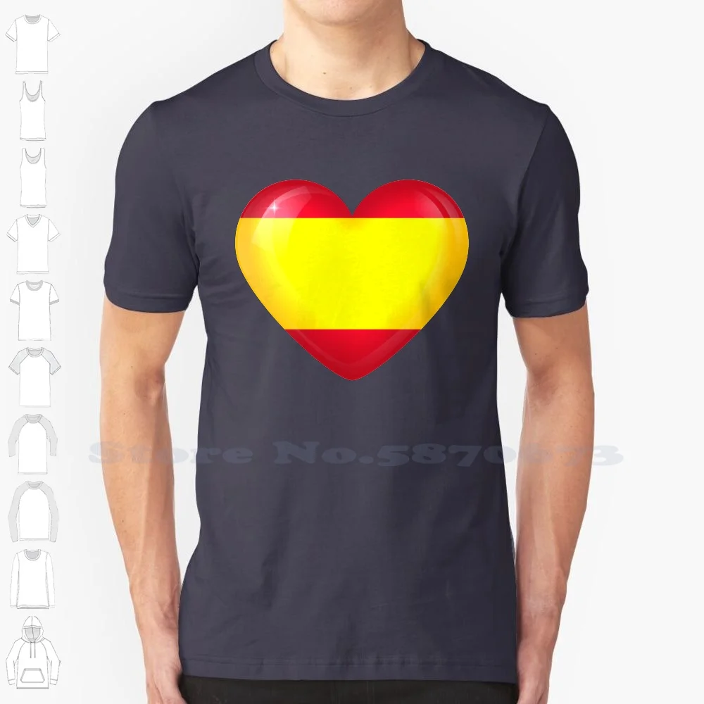 My Heart Is Only Spain 100% Cotton T-Shirt I Love Spain Spain Heart My Spain Sport Spain Passion Proud Spain Made In Spain