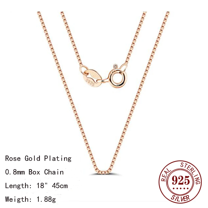Somilia Box Chain Necklace Silver 18K Gold 6