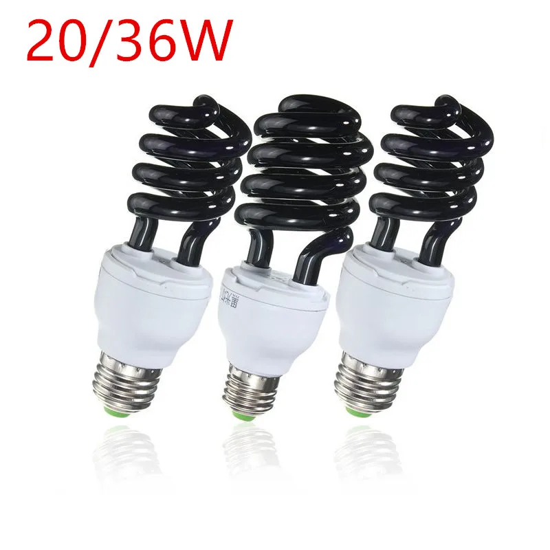 Spiral Enegy Saving UV Ultraviolet Fluorescent Black Light CFL Light Bulb Violet Lamps 220V 300-400nm E27 20/36W