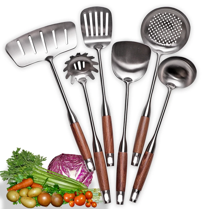 Kitchen Cooking Utensils, Turner/ Soup Ladle/ Slotted Turner/ Slotted Spoon/ Pasta Server, 304 Staniless Steel