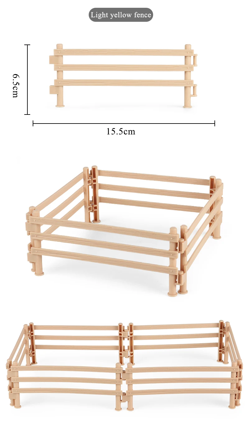 Oenux Simulation Bauernhof Zaun Szene Spielzeug Bäume Haus Bauer Einhorn Tiere Modell Miniatur Handwerk Hause Dekoration Nette Kinder Geschenk – Detail 8
