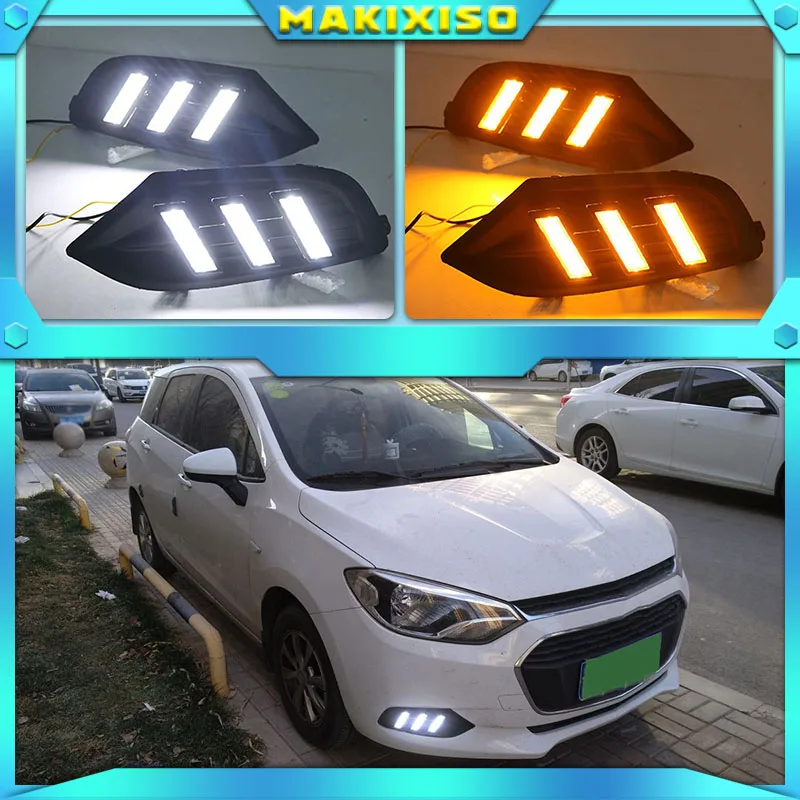

1 Set Car LED DRL Light Daytime Running Light Daylight With Turn Signal Lamp For Chevrolet Chevy AVEO RV Sonic 2016-2018