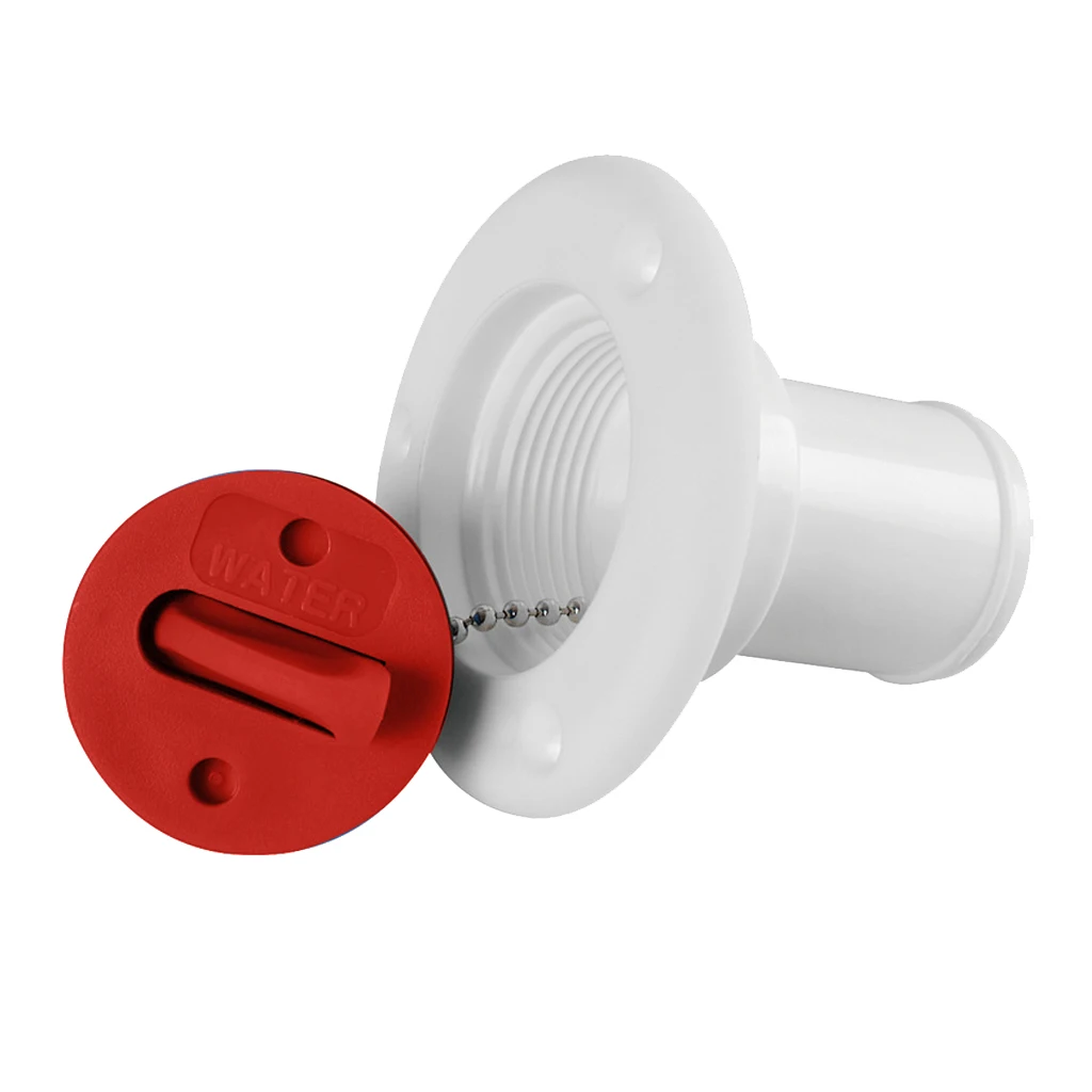 Nylon Fuel Gas Petrol Deck Filler with Red Cap Flush Mount for 38mm 1.2'' Hose Boat Tank Deck Fill