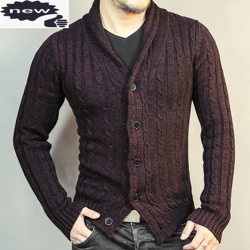 

Mens Spring Slim Fit Knitwear Sweater Cardigan Casual Single Breasted Knitted Outwear Coat Streetwear Sueter Hombre Cardigans