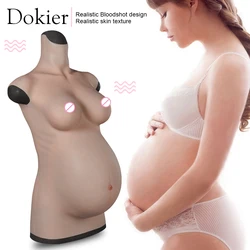 Dokier Silicone Breast Forms Artificial Baby Tummy Belly Fake Pregnancy Pregnant Bump for Crossdressing Cosplay Film