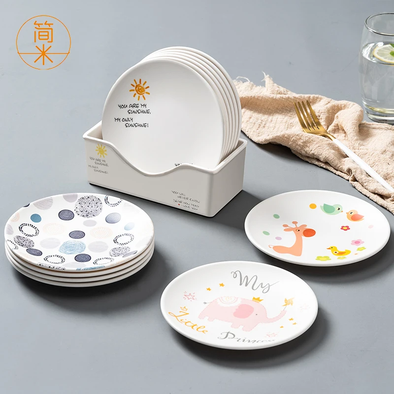 Shatter-resistant plastic bone-spit dish household round dish dining table garbage dish snack snack dessert fruit cake dish