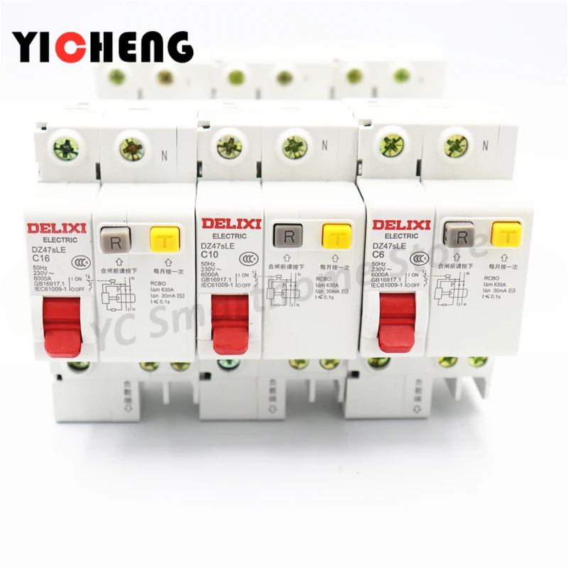 

1Pcs Leakage switch HDBE DZ47LE 1P+ N C type 6-32A Leakage protection circuit breaker DZ47SLE