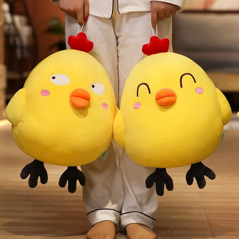 

New Big Kawaii Chickens Plush Doll Anime Funny Cartoon Little Yellow Chicken Stuffed Toy Chair Pillow Cushion Beautiful Gift