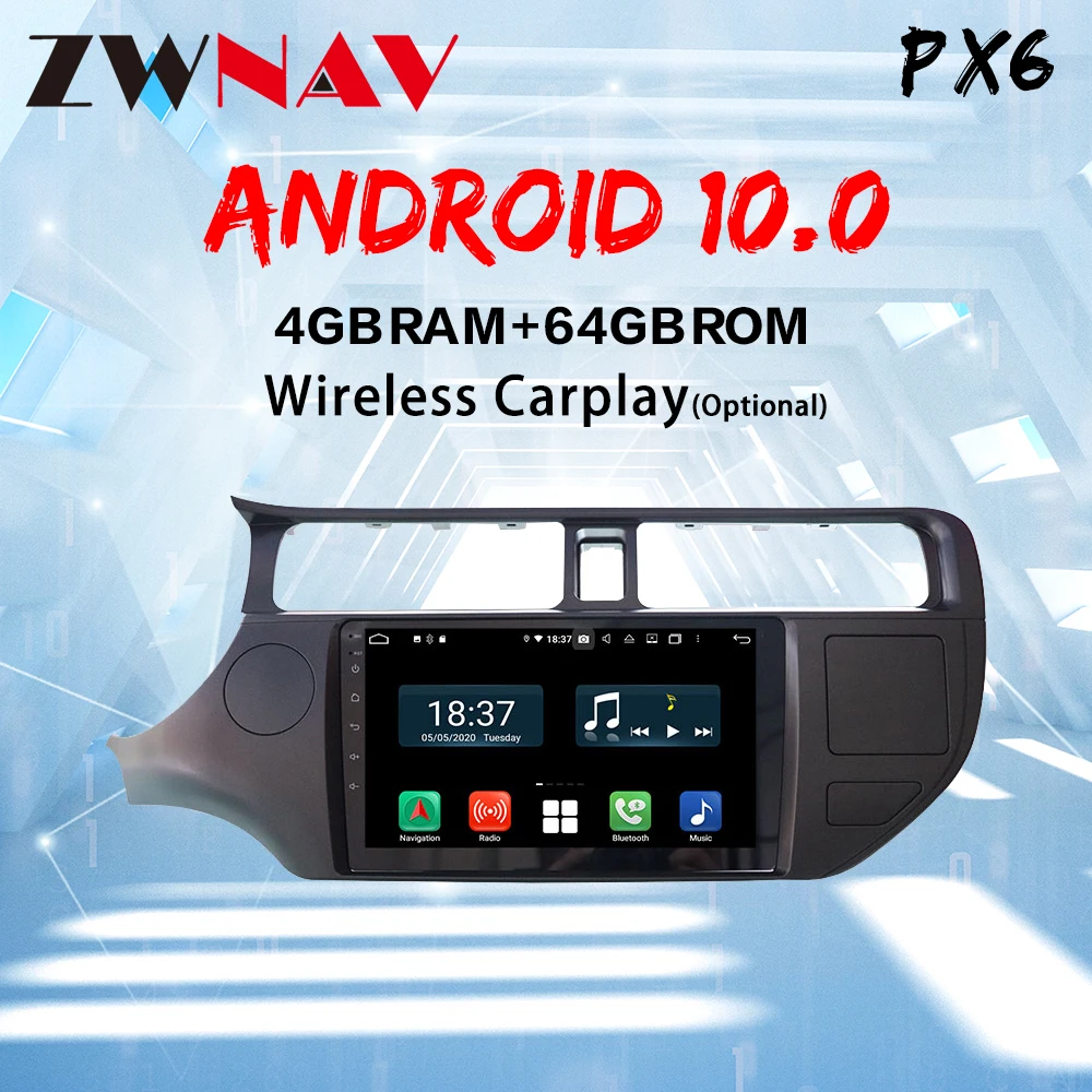 IPS px6 Android 10 Car Radio FOR Kia RIO K3 2012-014 Stereo Multimedia Video Player GPS Navigation BT HU FM Wifi Camera