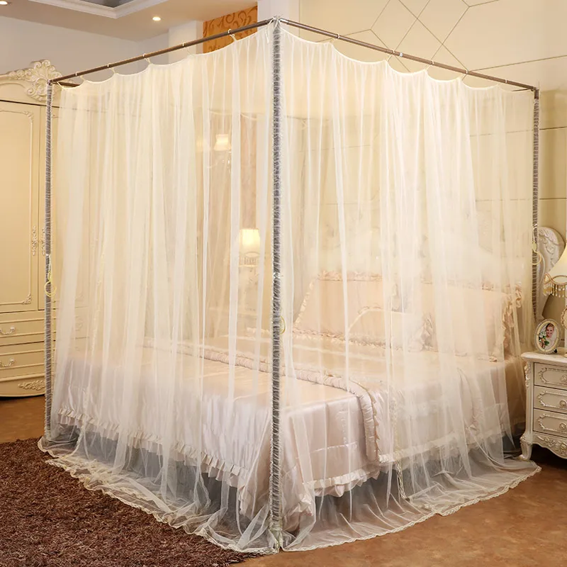 Summer New Princess Wind Mosquito Net 1.8m Bed Double Home Floor Bracket 2 M Bed Thickened Curtains Encryption Nets Home Decor