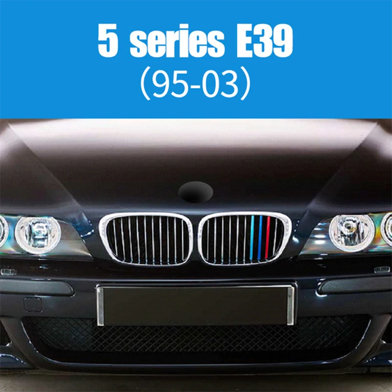3pcs ABS Car Grille Sticker Strip Cover Trim Clip For BMW 5 Series E39 E60 E61 F10 F11 F07 G30 G31 GT GT5 M style Accessories