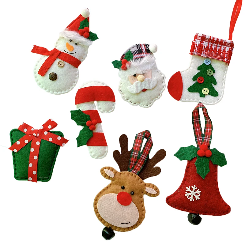 2021 New Mixed Felt Christmas Santa Claus Snowman Reindeer Cutting Dies Wooden Knife Die