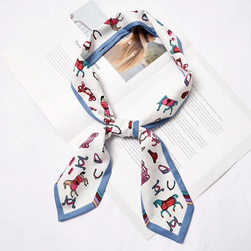 

Women Small Scarf Fashion Silky Bandana Stylish Hair Scarf Neckwear Bag Handle Decoration Vintage Wide Skinny Choker