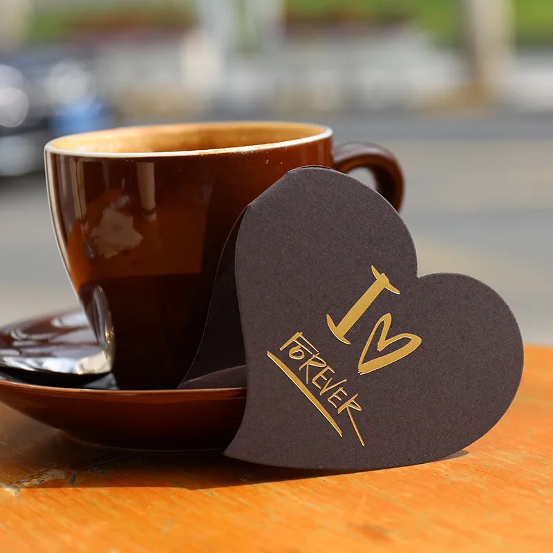 110x110mm Red/Black Heart Shape Writing Paper Card With Envelopes For Creative Gift Hot Stamping With Mini Paper Envelopes