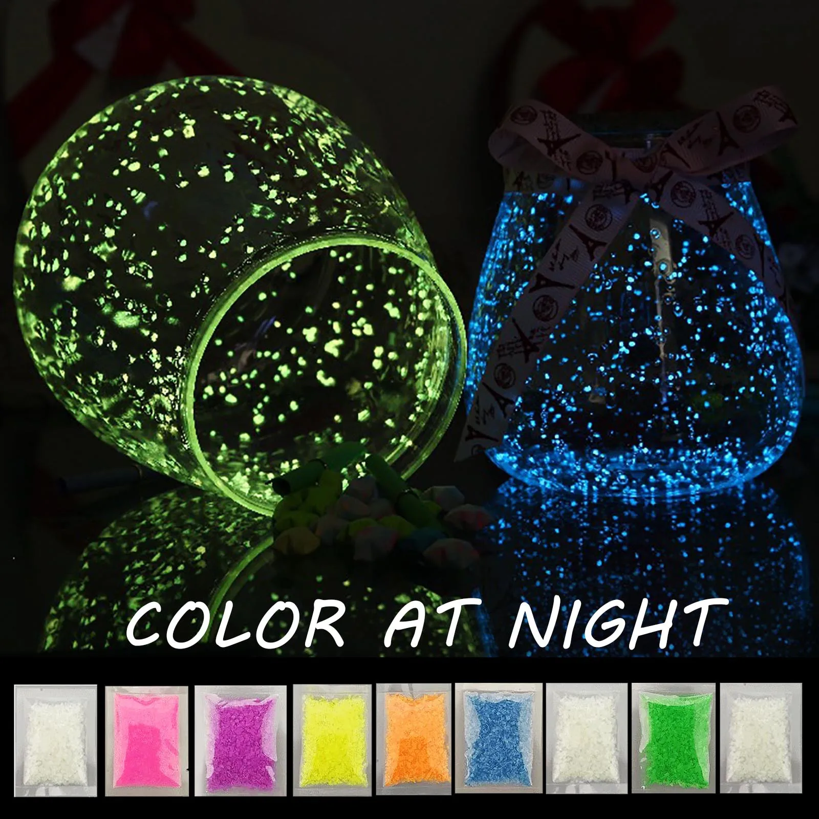 10g Luminous Aquarium Sand Glow In The Dark Sand Ornament Decorative Sand Fish Tank Decoration Stone Home Decor Supplies#E