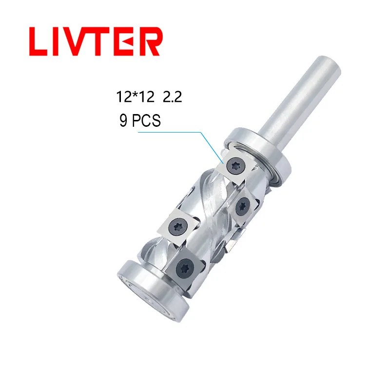 Top And Bottom Bearing Mini Spiral Milling Cutter Carbide Insert Spoilboard Surface Planer 12.7Xd30Xh55