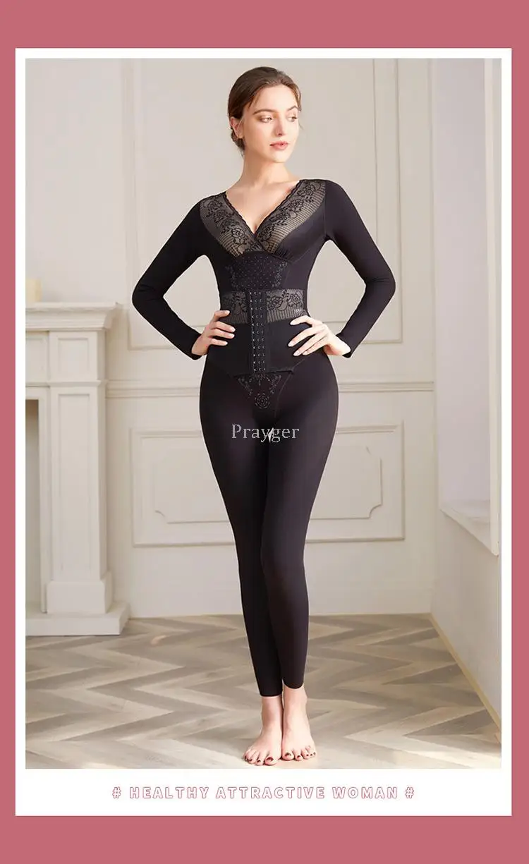 Women Thermal Bodysuits Slimming Body Shapewear Magnetic Sexy Underwear Butt Tummy Control Warm Corset