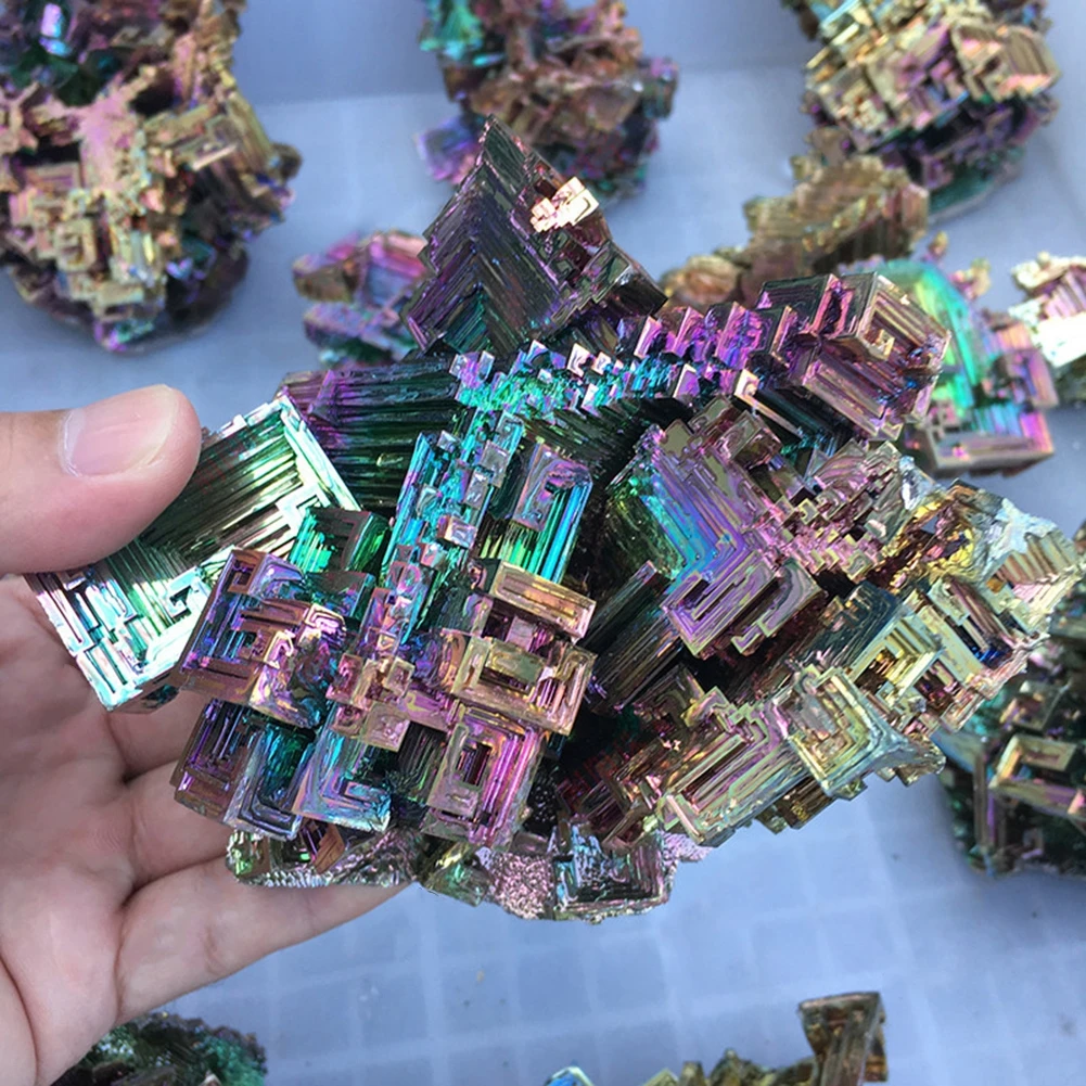 Rainbow Titanium Bismuth Specimen Mineral Gemstone Crystal Quartz Decor Gifts