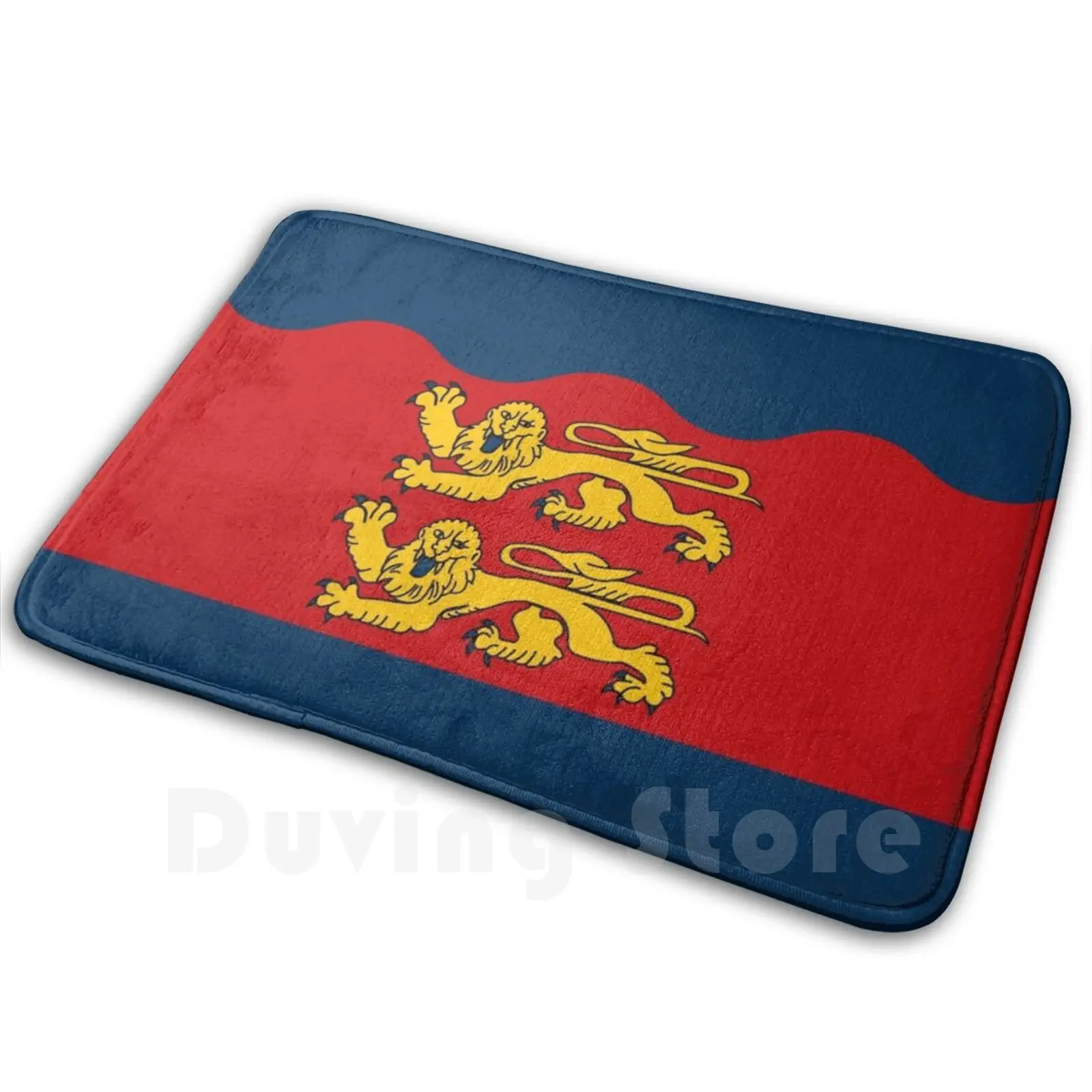 Bandera de Calvados (Francia) Alfombra suave antideslizante Alfombra Cojín Escudo de armas Normandía Norman Calvados franceses Francia
