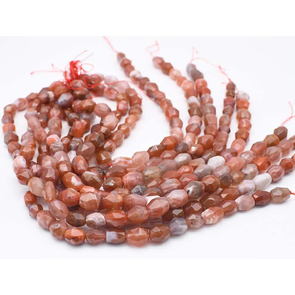 11x14mm AA Natural Faceted chalcedony/South Red Agate Stone Beads For DIY necklace bracelet jewelry making 15 