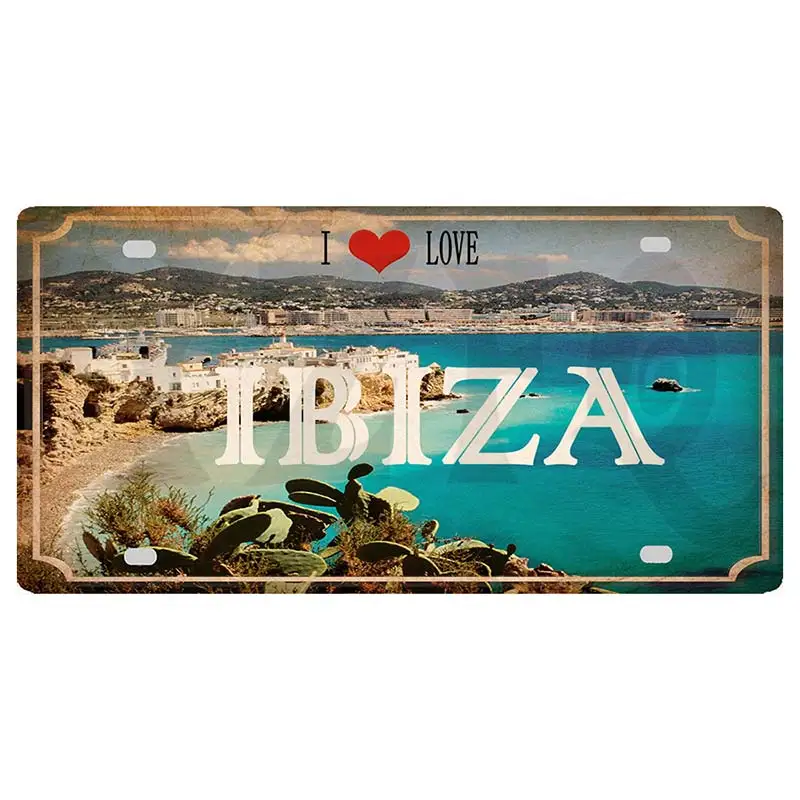 Ibiza Egypt Munich Haikidiki City Metal Sign Tin Plate Vintage Poster For Wall Art Shop Club Bar Home Decor 30X15CM DC-1369A