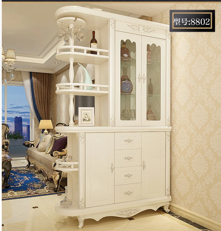 European style porch cabinet, wine cabinet, living room partition cabinet, double-sided room cabinet, screen, door, shoe cabinet