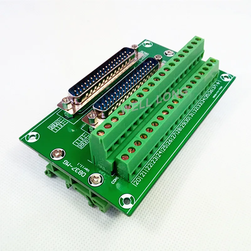 D-SUB DB37 Double Male Header Breakout Board, Terminal Block, Connector. US $22.98