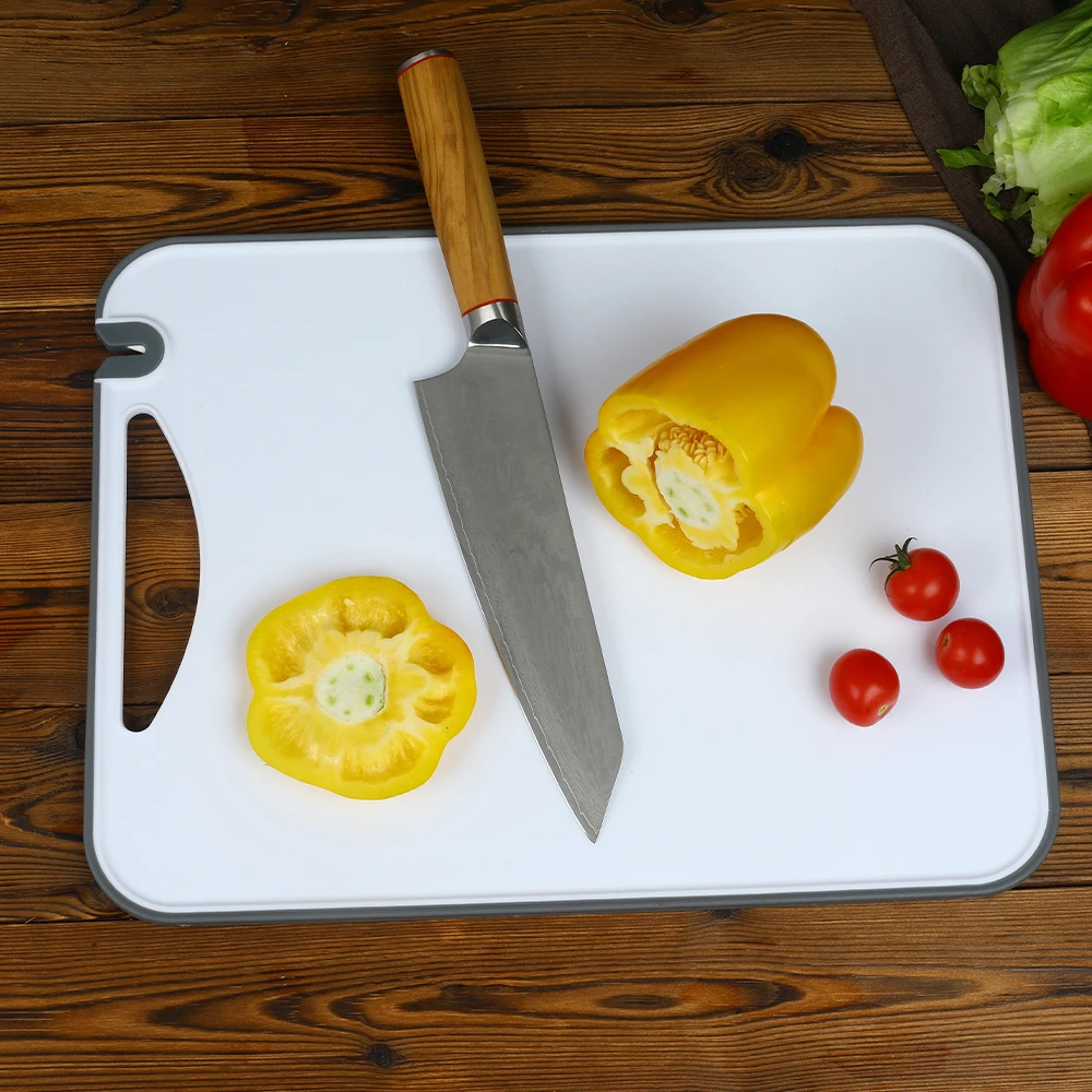 WAK Multifunction Kitchen Chopping Board With Sharpener Wheat Straw Food Meat Cutting Board Scale Baord For Cutting Vegetable