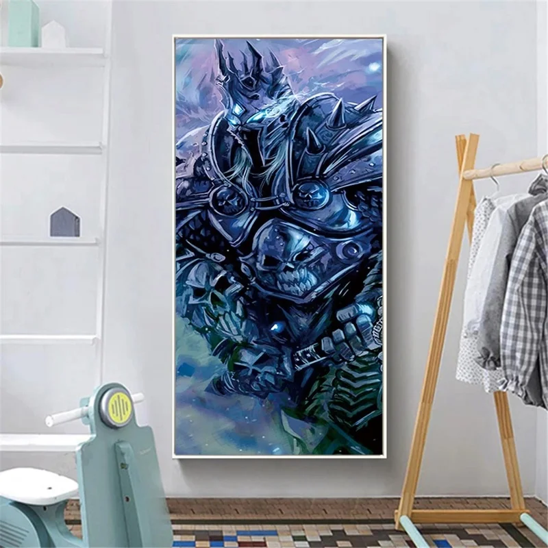 World of Warcrafts Lich King HD Painting on Canvas Poster and Prints Cuadros Wall Art Pictures For Kids Room Bedroom