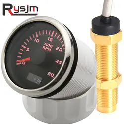52mm Tachometer With Sensor M16 Tacho Gauge 0-3000 RPM Metwe 2 Stroke For Diesel Petrol Motor Engine Car Van Boat Motorcycle
