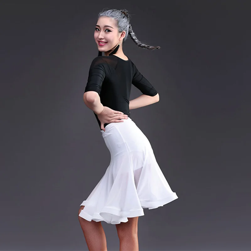 Women Latin Dance Skirt for Women Dancing Skirt Dress Samba Tango Practice White Adult Competition Latin Dress