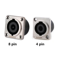 4/8 Pin Speaker Connector SpeakON NLT4 NLT8 Chassic Connector Female For Loudspeaker Professional Audio Cable