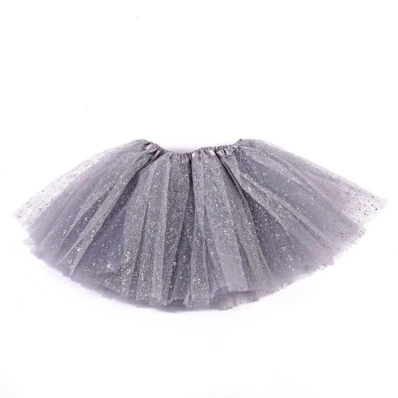 Infantile Del Bambino Delle Ragazze di Balletto di Ballo del Tutu del Pannello Esterno 3 Strati di Tulle Glitter Oro Paillettes Soffici Maglia Della