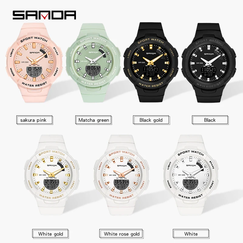 Le migliori marche SANDA orologi da uomo moda orologio da donna resistenza di lusso conto alla rovescia orologio sportivo 50M orologio impermeabile