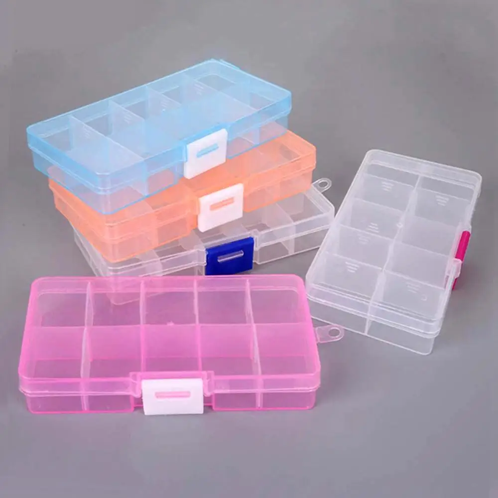 

Plastic Jewelry Box Storage Case Craft Earring Ring Jewelry Organizer Beads Diy Jewelry Accessories 10 Slots Packaging