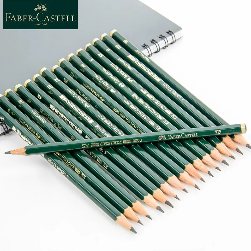 12pcs Faber Castell 9000 Sketching Pencils Art Graphite Pencils for Writing Shading Sketch Black Lead Design