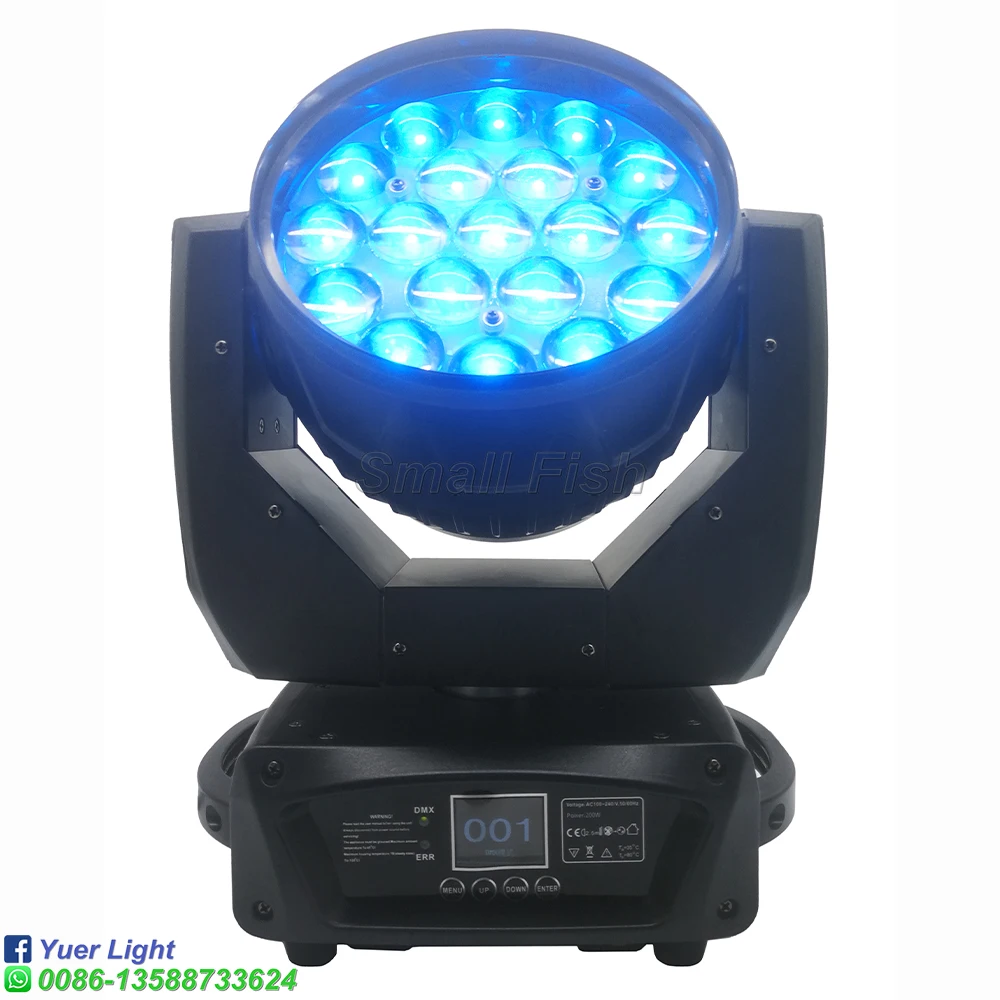 New Arrival 19X15W RGBW Zoom Circle Control LED Moving Head Light DMX512 Stage Spotlight Disco DJ Party Moving Head Beam Light