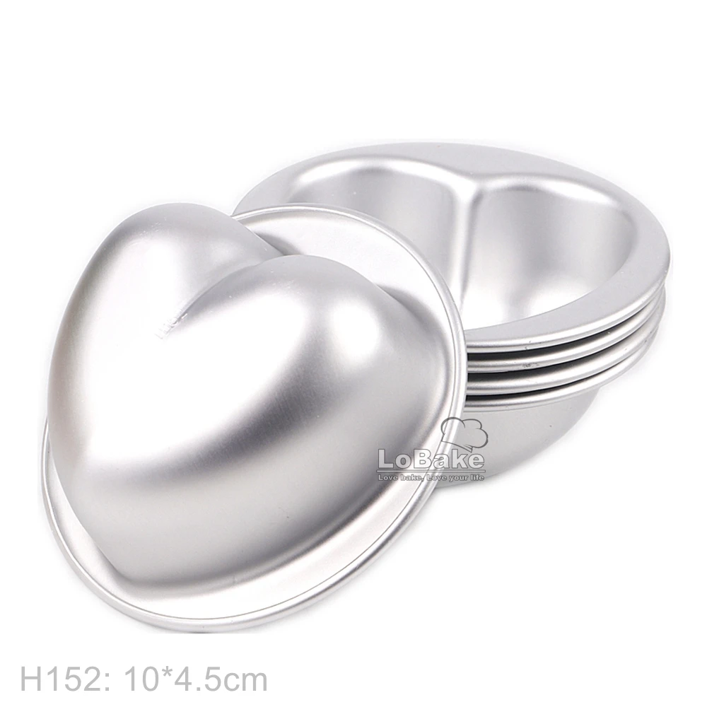 5pcs/lot 10*4.5cm big heart shape aluminium alloy tart mold jelly pudding molding gelatin mould small cake molds DIY baking